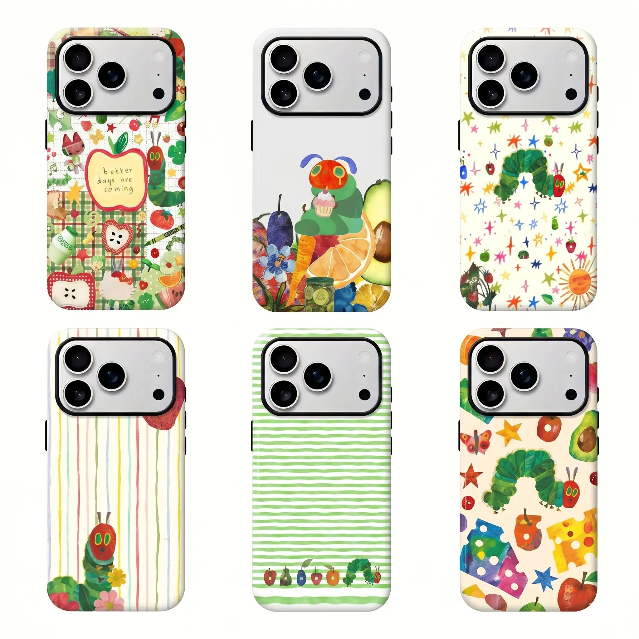 Very Hungry Caterpillar Phone Case Cover, Compatible with iPhone 17 16 15 14 13 12 11 Pro Max Plus & Samsung Galaxy S26 S25 S24 S23 Ultra, Clear Tpu Material, Flexible & Durable Design