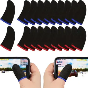 10-Pack Gaming Finger Sleeves High Sensitivity Anti-Sweat Touchscreen Thumb Gloves, 24-Pin Superconductive Fiber, Esports Mobile Game Accessories