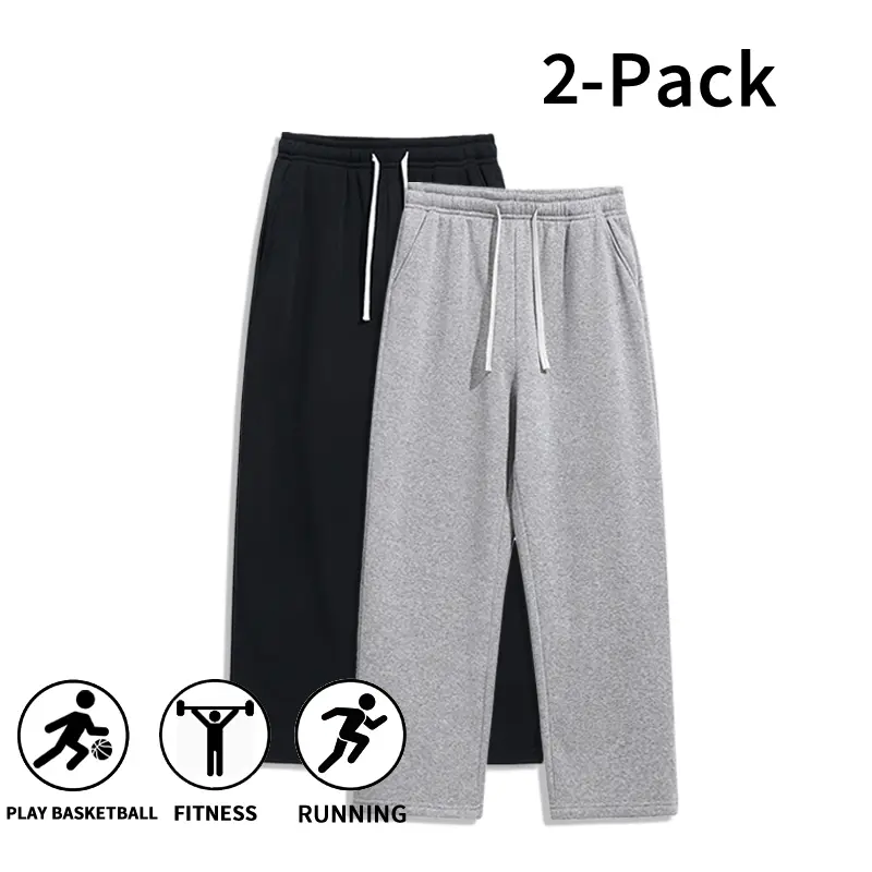 2 Pack Men’s Wide Leg Sweatpants – Ultra Comfortable Casual Sport Pants for Basketball, Gym, and Everyday Wear,clothes for back to school,first day of school outfits