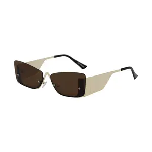 Mad Shade Semi-Rimless Rectangular Tinted Sunglasses #59