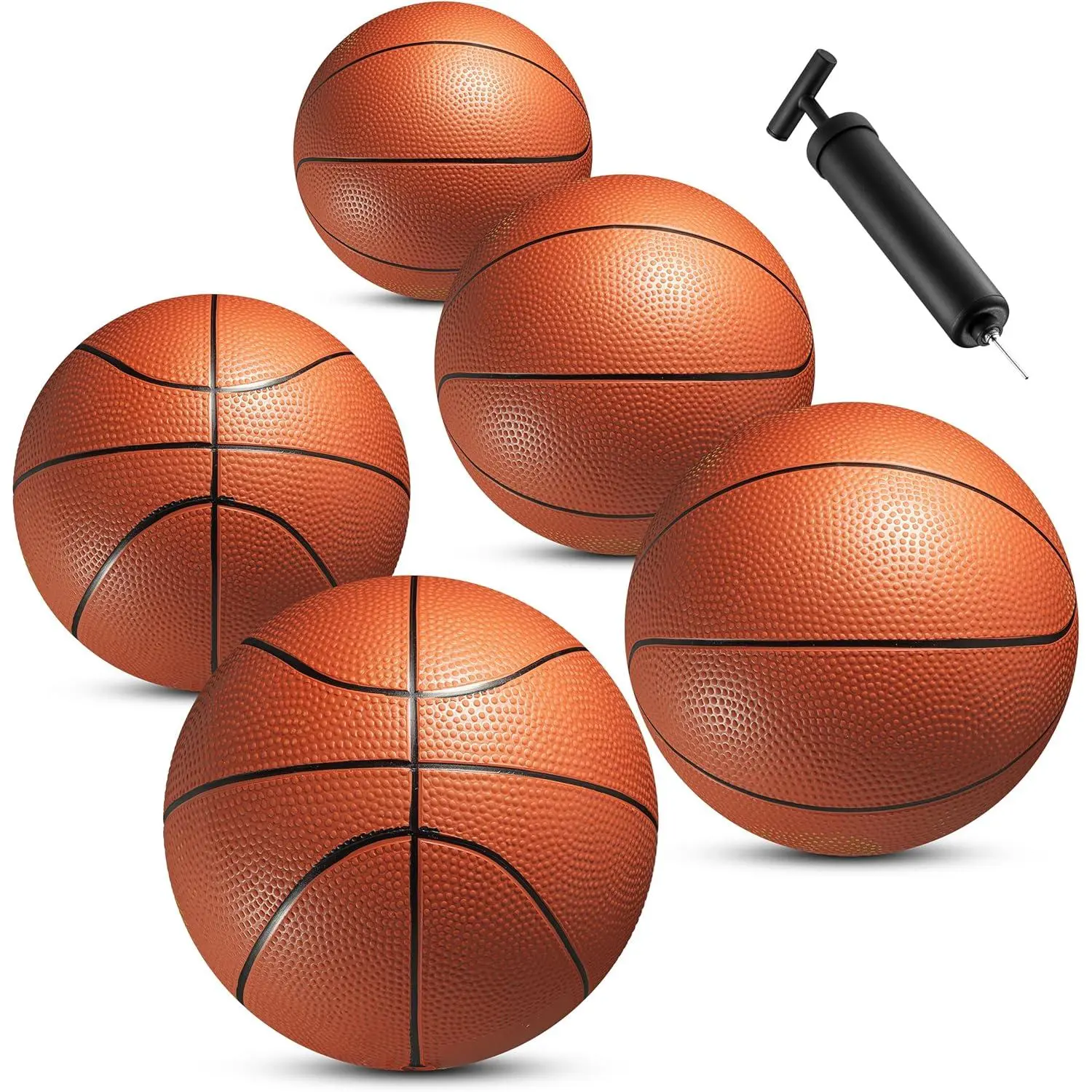 Mini Basketball - 6 Inch (Pack of 5) - Mini Hoop Outdoor Basketball Set & Indoor, for Small Basketball Hoops & Pool Basketball Parties -  Basketball Party Favors