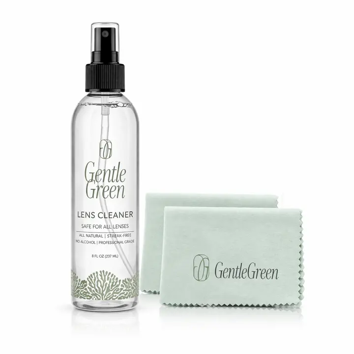Alcohol Free Eyeglass Lens Cleaner - All Natural Ingredients - 8oz Spray Bottle with Microfiber Cloth
