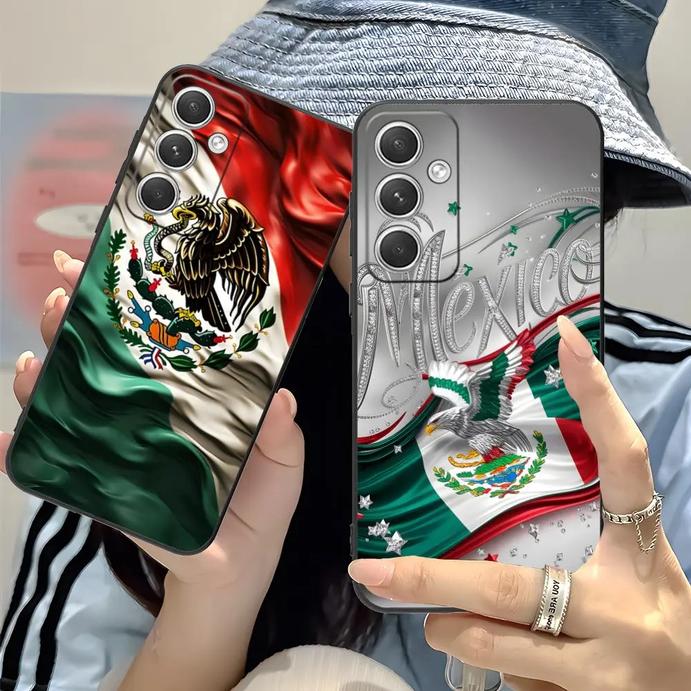 Mexico Flag Silicon Cellphone Case - Anti-Drop, Lightweight, Shockproof, Customizable Cover with Color Options for Samsung Galaxy S26,S25,S24,S23,S22,S21,A14,A15,A16,A35 Plus,FE,Ultra | Mobile Phone Accessory