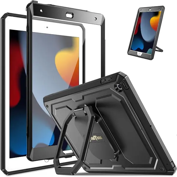 Fintie Heavy-Duty Dual-Layer Drop Defense Polycarbonate Shell for 10.2-in iPad 7th/8th/9th Generation, Scratch-Resistant Tablet Accessory with 360-Degree Magic Ring Stand & Screen Protector, Accessories, Protection