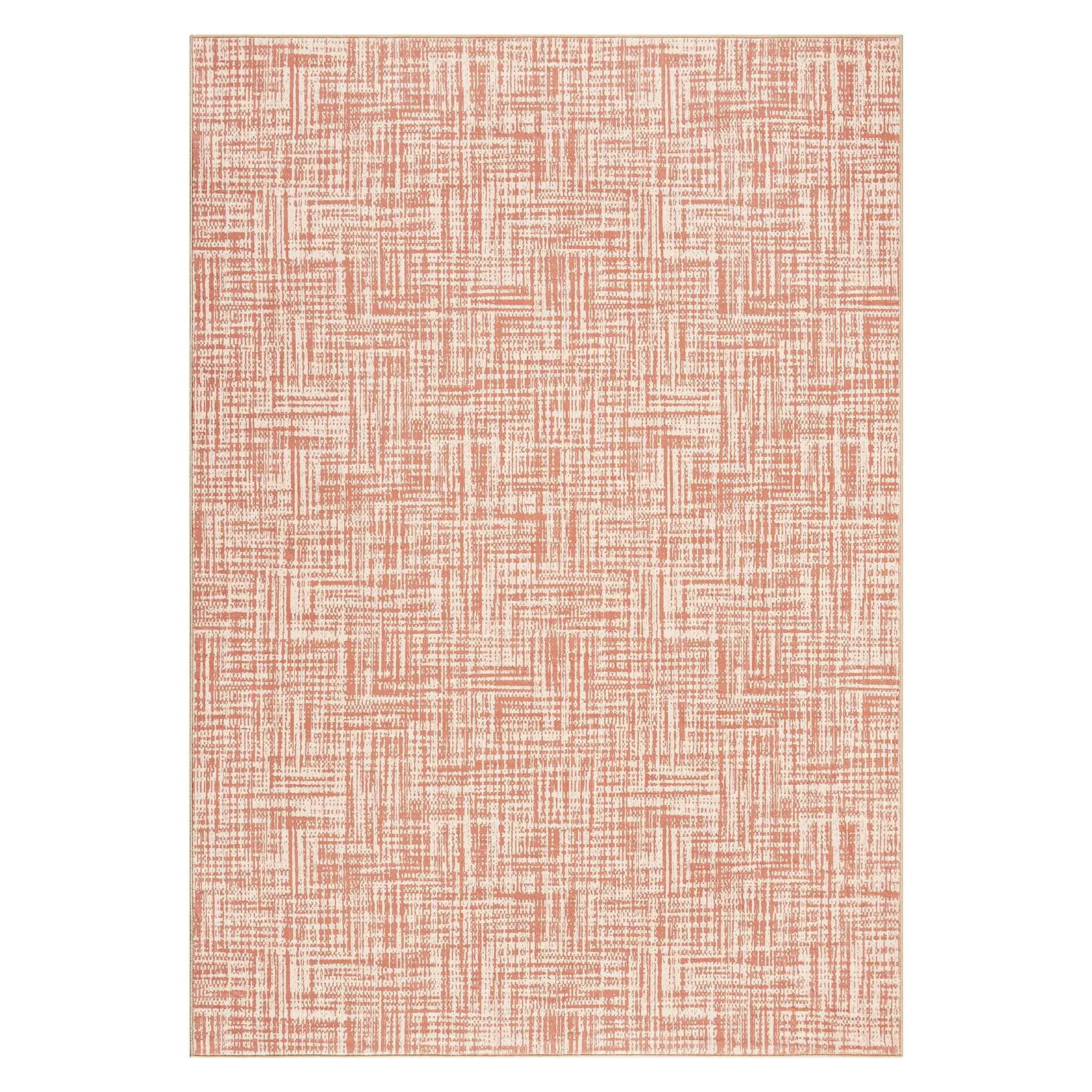 GARVEE 5x7 Area Rugs, Modern Solid Low-Pile Washable Rugs, Non-Slip Stain-Resistant Non Shedding, Indoor/Outdoor Mat Runners Carpet for Kitchen Bathroom Living Room Bedroom, Brick Red