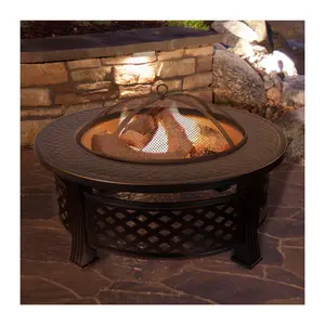 Nature Spring 32" Round Fire Pit- Steel Patio R ing