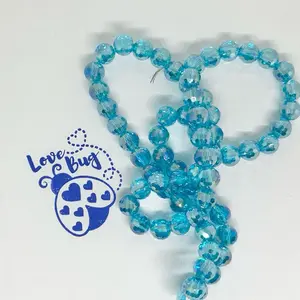 8 mm diamond cut, disco glass beads perfect for jewelry making or any other DIY project.