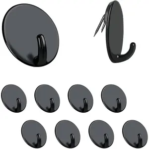 10 Pack Black Cubicle Hooks Accessories for Fabric Cubicle Wall, Cubicle Clips Coat Hooks Picture Hangers for Office Home Kitchen, for Hanging Hats Purses Bags File Pockets