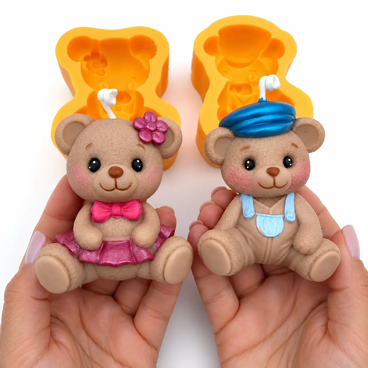 2 pcs Teddy Bear / candle mold 2 pcs Teddy Bear / candle mold