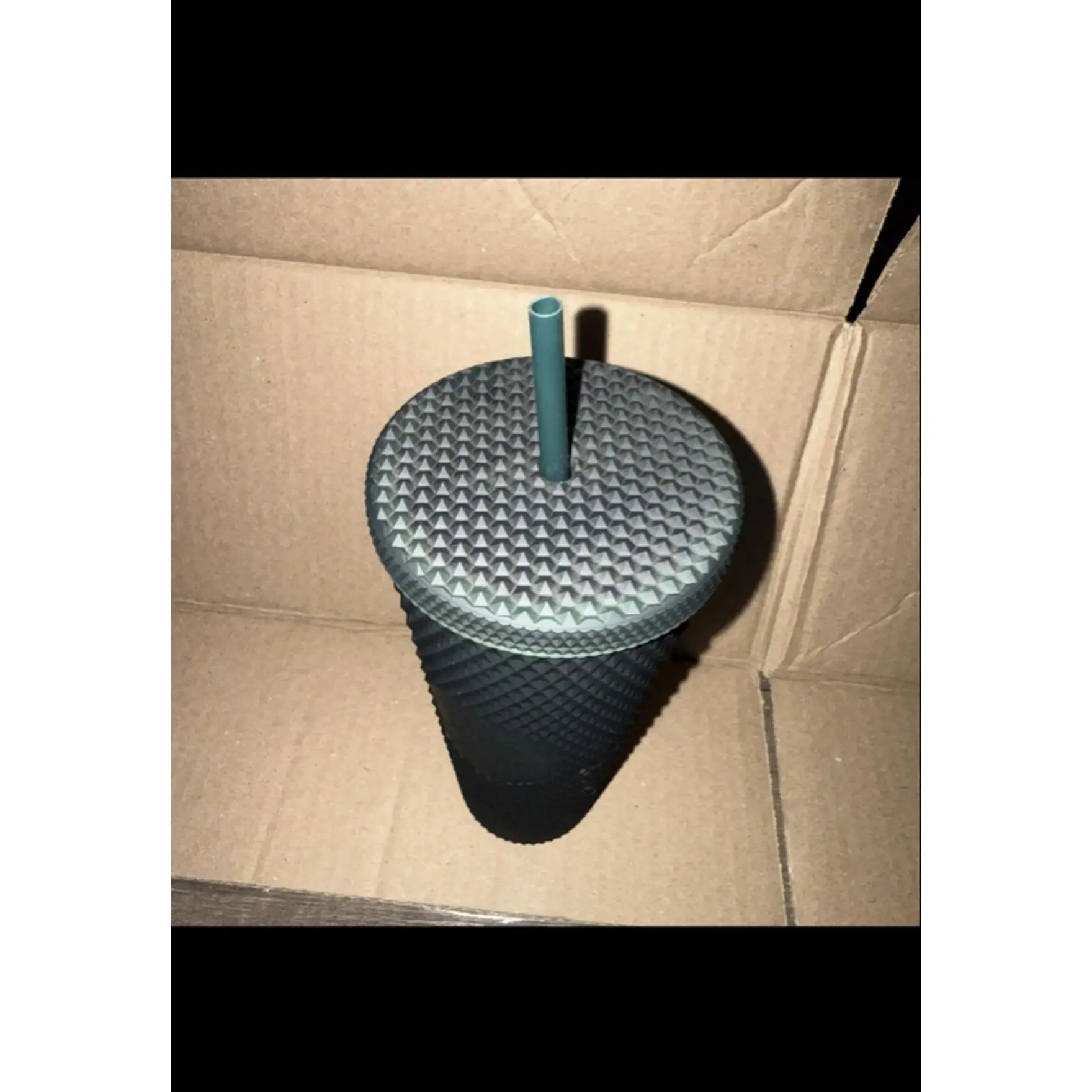 Starbucks Studded Matte Dark Green 24 oz Tumbler Cold Cup Venti Reusable Drinkware for Everyday Use