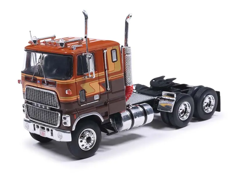 Ford COE 9000 Brown and Tan 1:64 Scale Diecast Toy Car Collectible - IXO U64TR009 Display Item