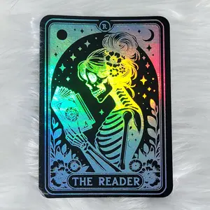 Silver Holographic Foiled Insert/Decoration for Kindle - The Reader Tarot