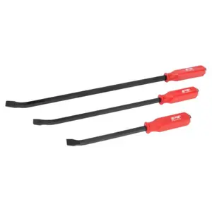 Perform Tool W2023 3-Piece Pry Bar Set with Strike Cap, Firm-Grip Handle-Equipped Hand Tool Kits, Handle-Equipped Tool Kits