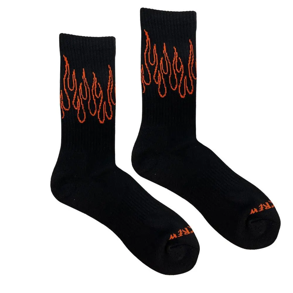 Kill Crew Flame Crew Cotton Blend Socks for Men & Women, Comfortable Fit for Gym & Long Training Sports, 1 Size, Long Training Sports Socks, Outdoor Sports Socks