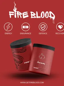 Fireblood Supplement - Enhanced nutrition - All in one blend - Peak physical and mental performance - 100% natural