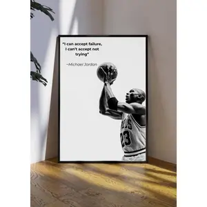 [ SALE UP 45% - UNFRAMED POSTER ] Basketball Quote Wall Art, Motivational Sports Poster, Black and White Gym Print, Athlete Mindset Office Decor Inspiration