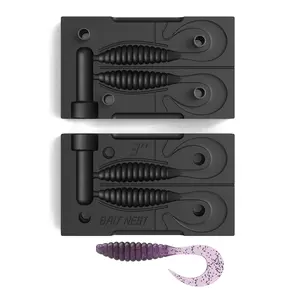 BaitNest Soft Plastic Lure Mold 3" Grub Tail Lure Making Molds for Fishing Bait