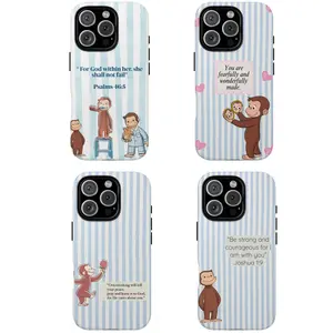 Bible Verse Monkey Phone Case – Inspirational Christian Protective Cover, curious georgee phone cover, gift