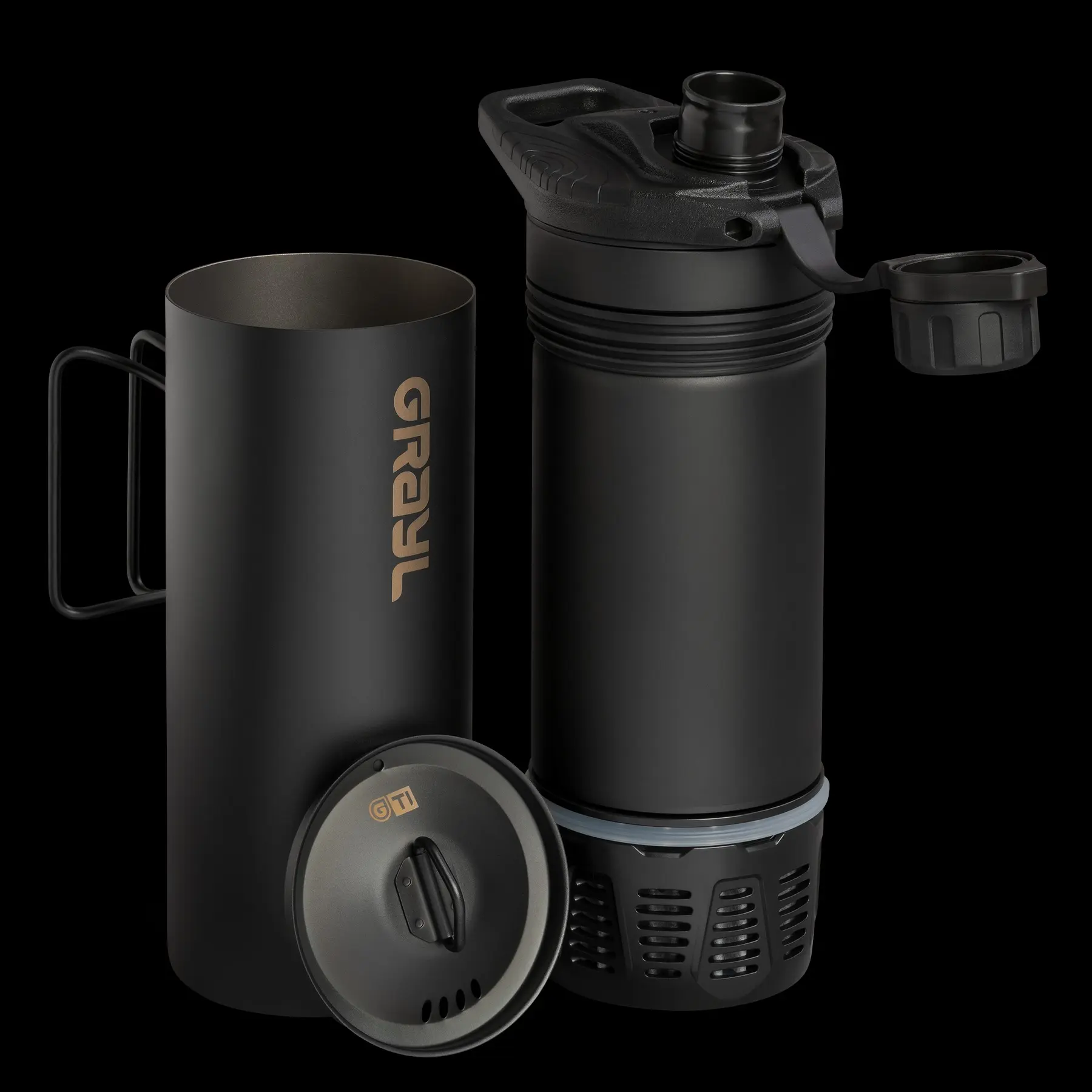 GeoPress 24oz Ti Purifier Black - High-Quality Air Filtration for Home Use