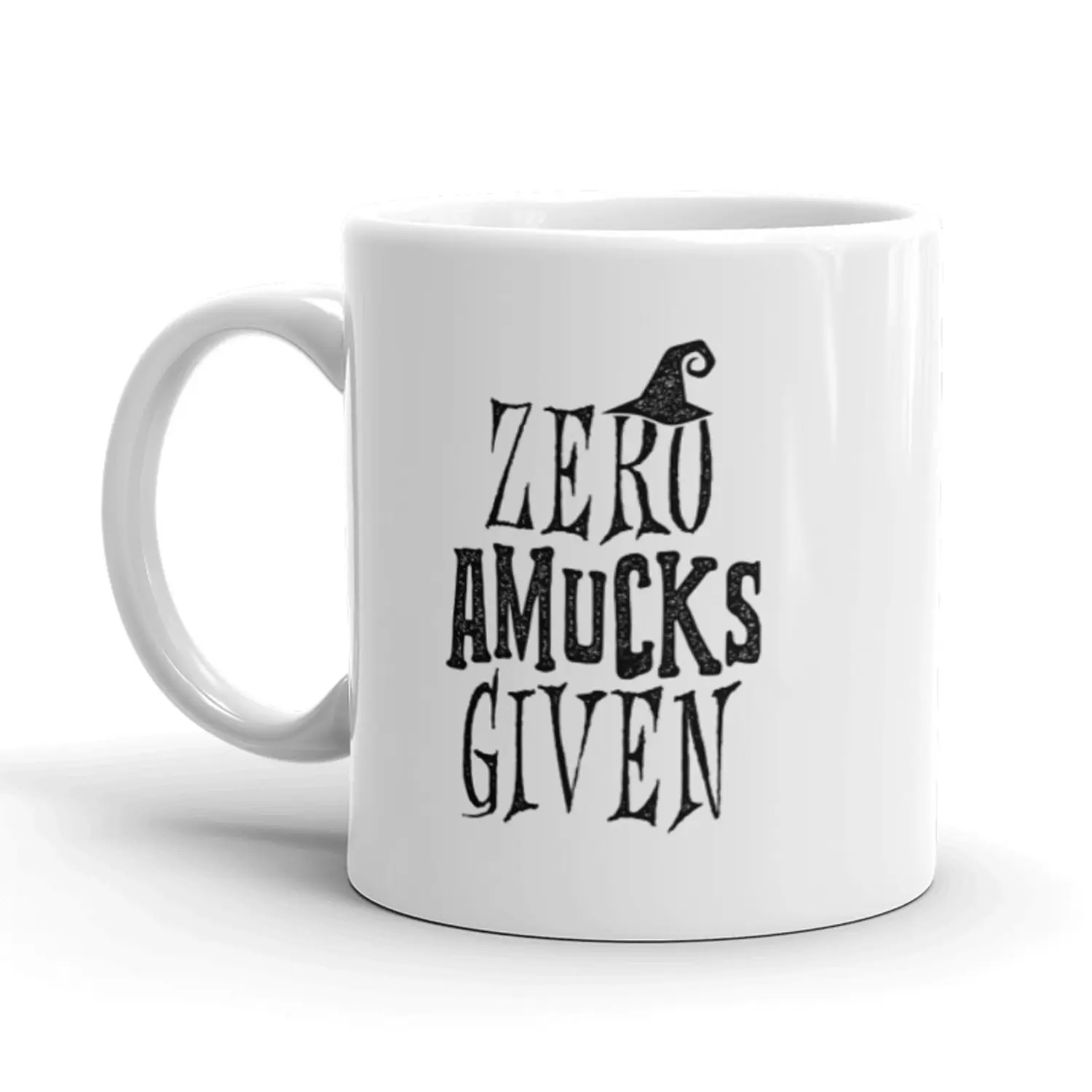 Zero Amucks Given Coffee Mug Funny Halloween Witch Ceramic Cup - 11oz Funny Coffee Mugs Ceramic Printed Drinkware Cup