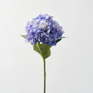 Blue Purple Silk Faux Floral Hydrangea Stem Spray - 26"