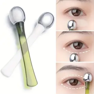 3D scroll wheel handle eye cream massager stick applicator metal ball eye beauty tool, all-over face flattener and fatigue reliever device, refreshing eye cream infusion and application stick, compact and portable for travel skincare essentials, suitable