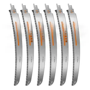 6 count 12"   Reciprocating   for   and Tree Trimming, 6TPI Arc Curved  Sawzall  for PVC Pipe , Cr-V Sabre Sawzall Pruning  12 Inch