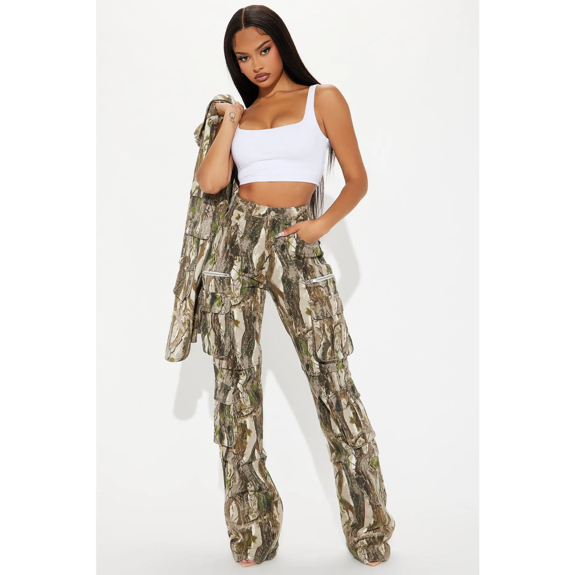 Tall Sneak Attack Non Stretch Camo Cargo Jean - Taupe/combo