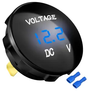 12 Volt 24 Volt 36 Volt Digital Voltage Meter Gauge Waterproof Mini Battery Monitor Indicator for Car Boat Marine with Blue LED DAIERTEK