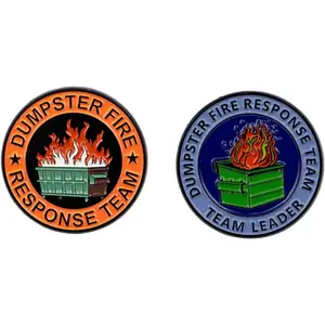 2Pcs/5Pcs Dumpster Fire Enamel Pins Response Team Alloy Badges for Jackets Hilarious Gifts for Coworkers Team Members