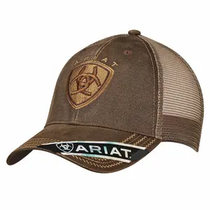Ariat Brown Oilskin Trucker Hat
