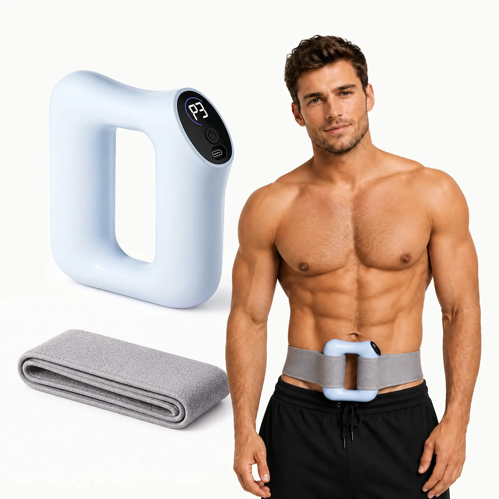HopHorse Cordless Portable Fascia Ring Massager, Vibration Device for Waist & Back Relaxation, Rechargeable Muscle Recovery Equipment with Adjustable Comfort Strap, Lightweight for Home, Travel & Everyday Relaxation, Summervibes Gear Adjustment