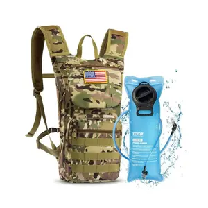 【Summervibes】VEVOR Hydration Backpack,  Water Backpack with 3L TPU Water Bladder, Tactical Molle Hiking Hydration Pack with Storage for Men Women, Hydro Water Daypack for Hiking Running Cycling Camping