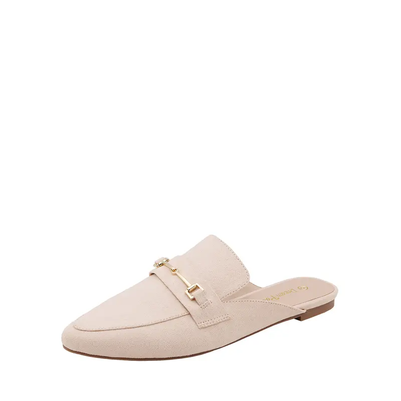 Dream Pairs Women's Stylish Pointed-Toe PU Leather Mules - Slip-On Cushioned Walking Shoes with Horsebit Buckle, Block Heel, Cushioned Insole for Work & Casual Wear