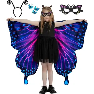 L-JLY001   Dual Sided Butterfly Costumes for Girls,Part Halloween Butterfly Wings Adults costume 2024