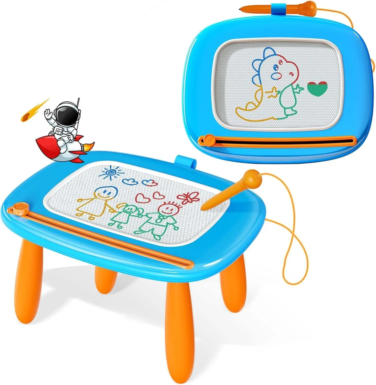 Magnetic Drawing Board for Toddlers – Doodle & Learning Toy for Girls & Boys Ages 1–5 | Educational Birthday Gift for Baby Kids (Light Blue)