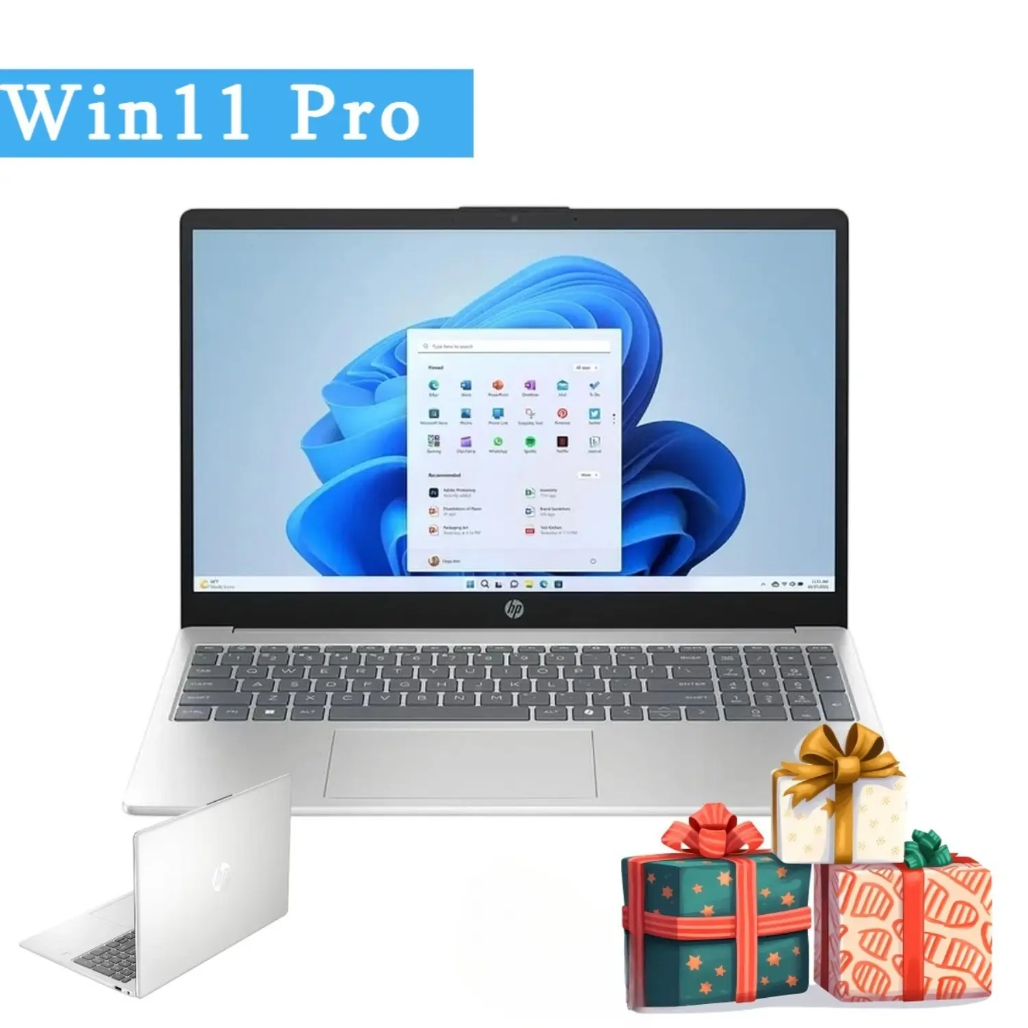 HP 15.6" Laptop | Intel i3-N305, Up to 32GB RAM + 512GB SSD | Win11 Pro for Student & Business,Silver