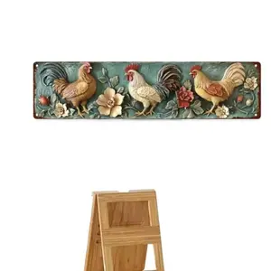 Vintage Rooster Metal Sign Ideal Multi-Functional Wall Art Suitable for Home Garage Decoration Perfect for Holidays and as a Gift Option