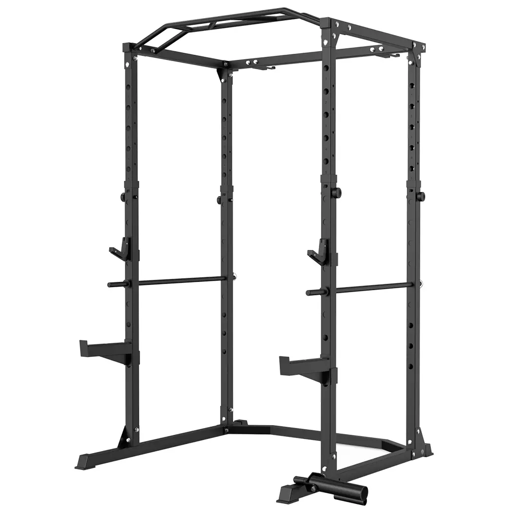 RELIFE REBUILD YOUR LIFE Multi-Function Power Rack, 1.5mm Thick Steel Weight Cage with Adjustable Cable Crossover Pulley System for Home Gym Full Body Workouts