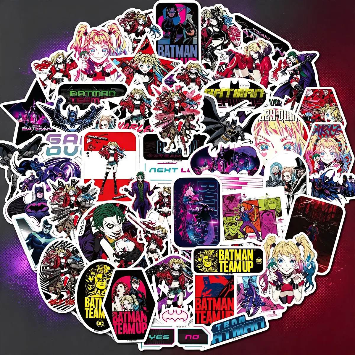 Sticker Pack Justice League Joker Harley Quinn Official Collectible  Vinyl Stickers Superhero Car Accessories for Laptop Phone Water Bottle Decor