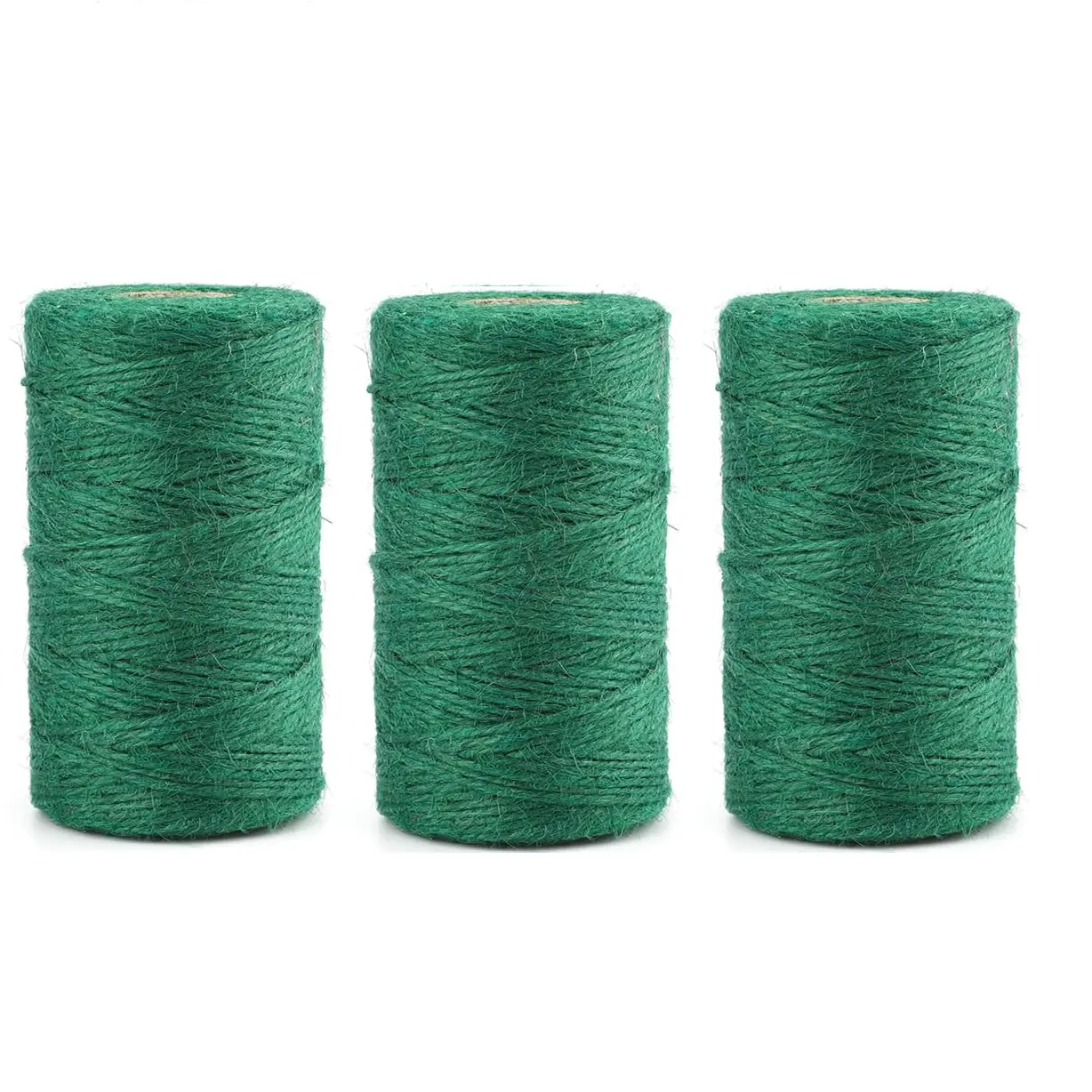 Twine Rope, 3 Rolls of 1mm Natural Green Jute Garden String (196 ft Each) for DIY Crafts, Gift Wrapping, and Plant Support, Craft, Plant Ties, Stem Support, Bundling, Hanging Accessories