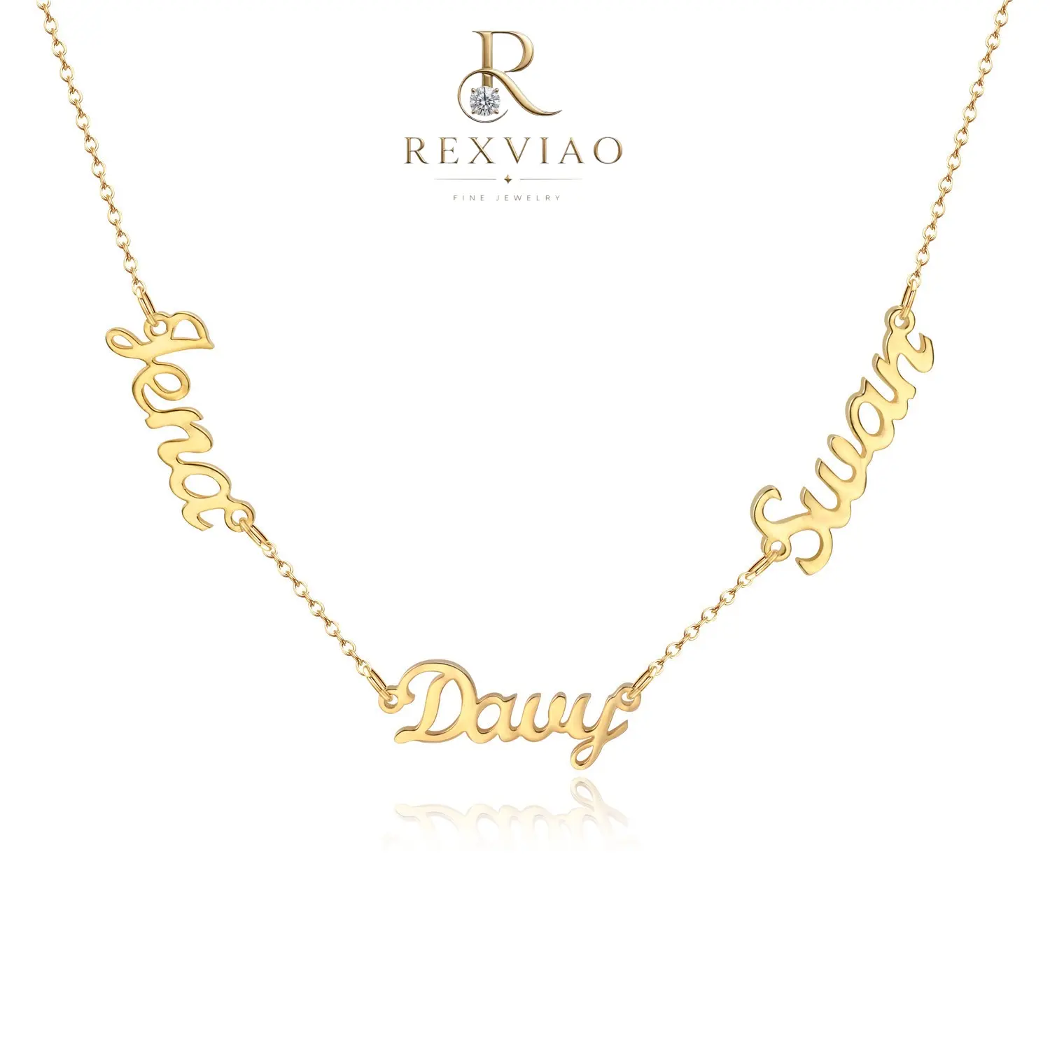 Rexviao Customizable DIY Women's Initial Necklace - Titanium Steel, Fade-Resistant Custom Engraved Letter Chain, Character Chain, Long Flexible Jewelry, Meaningful Keepsake Gift for Mom, Everyday Wear, Initial Necklaces, Character Chain Necklaces