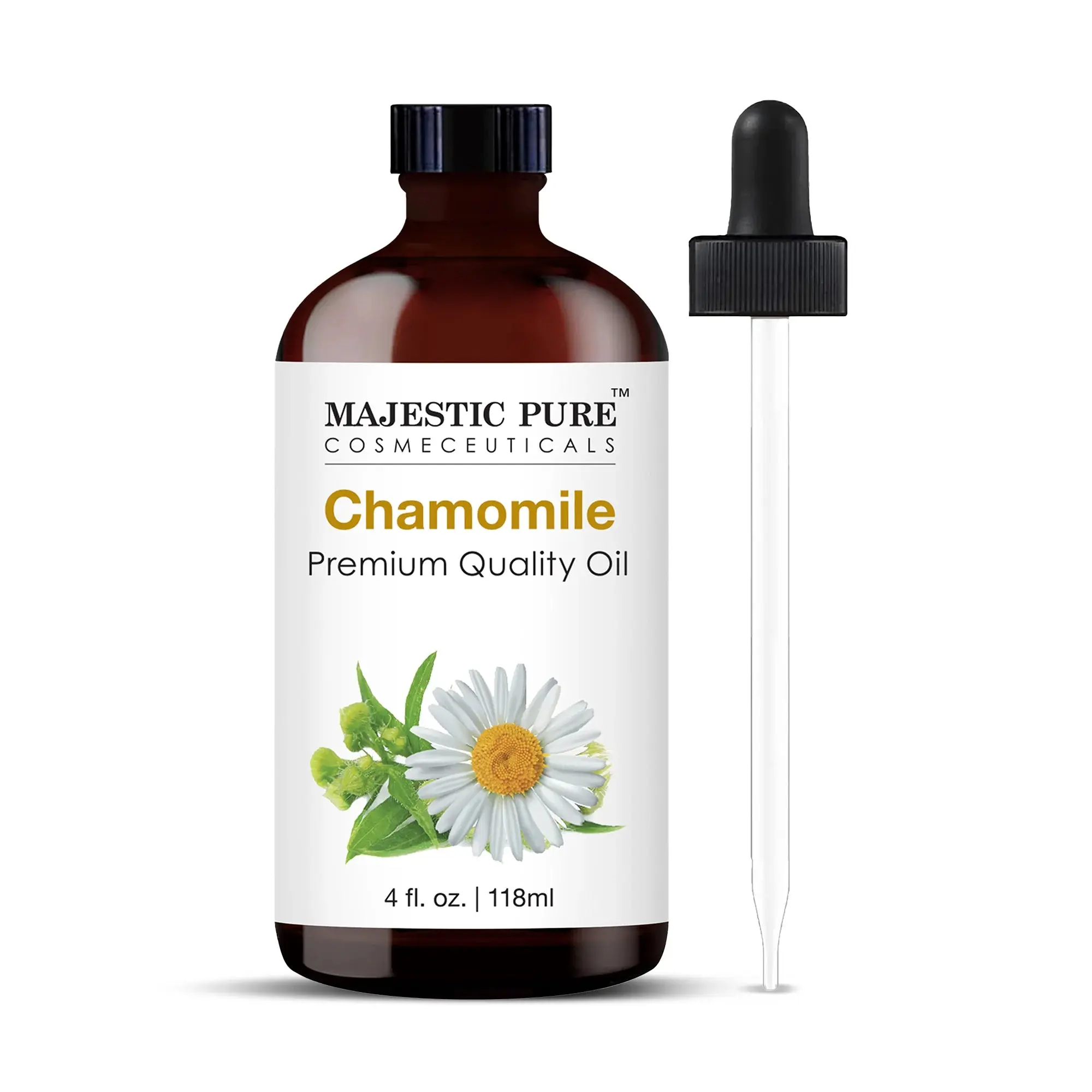 Chamomile Essential Oil - 100% Pure, Skin-Friendly 4 fl oz Therapeutic Selfcare Product for Calm, Stress Relief, Massage, Aromatherapy Health & Wellness, Sleep Aid