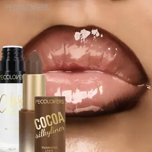 2pcs/set Velvet Texture Lip Makeup Set - Lip Liner - Moisturizing Lip Glaze - Long-lasting Waterproof Matte Effect, Red, Brown, Lipgloss, Hydrating