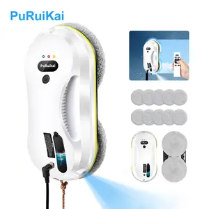 Window Cleaning Robot for Glass, Tiles, Mirrors, Robot Windows Cleaner with Intelligent AI 5.0 Navigation, Electric Window Cleaner Water Spraying,  Must Be Plugged in During Operation