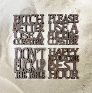 Funny Coasters - Set of 4 Unique Designs for Your Home Decor and Tableware