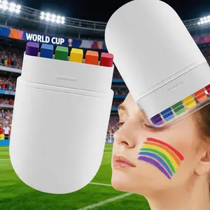 Face Paint Crayons Set, 6 Color Rainbow Body Paint Sticks, Non-Toxic Washable Face & Body Makeup Markers, Football Games, Sports Events, Carnival, Halloween, Kids & Adults Party Cosplay
