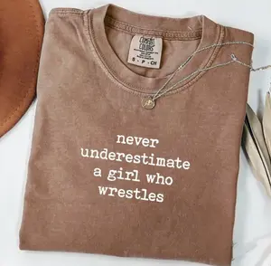 Comfort Colors Never Underestimate A Girl Who Wrestles Shirt, Funny Wrestling Shirt, Girl Wrestler Shirt, Wrestling Tee, Wrestling Team