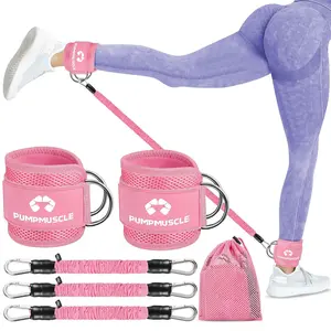 Ankle Resistance Bands with Cuffs, 1 Set Ankle Bands for Working Out, Glutes Workout Equipment, Ankle Weights, Butt Exercise Fitness Equipment for Women and Booty, Gym Accessories, Leg Training Equipment