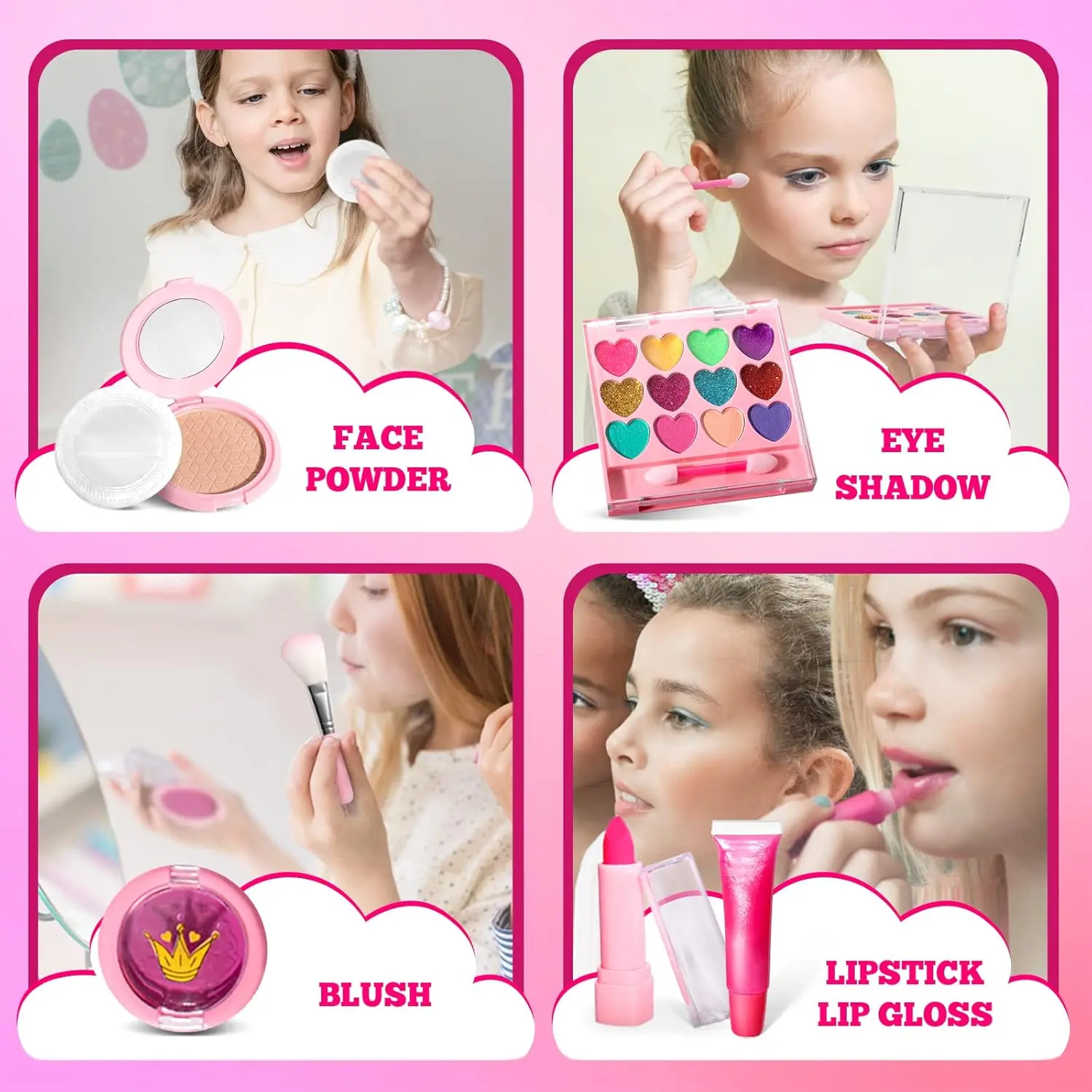 Easter Gifts for Girls - Kids Real Makeup Kit for Girls with Fluffy Purse - Real, Non Toxic, Washable Make Up Toy - Umicorn Toys Gift for 3 4 5 6 7 8 Years Old Girls Birthday (Pink Umicorn) Easter Gifts for Girls - Kids Real Makeup Kit for Girls with Fluffy Purse - Real, Non Toxic, Washable Make Up Toy - Umicorn Toys Gift for 3 4 5 6 7 8 Years Old Girls Birthday (Pink Umicorn)
